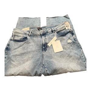 DL1961 Patti Straight High Rise Distressed Light Wash Jeans 22W Coastal Cool